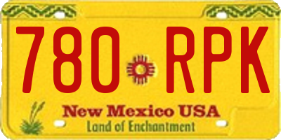NM license plate 780RPK