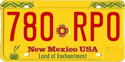 NM license plate 780RPO