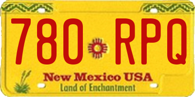 NM license plate 780RPQ