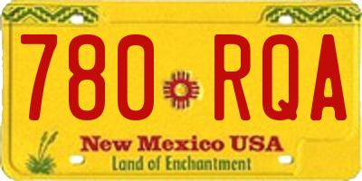 NM license plate 780RQA
