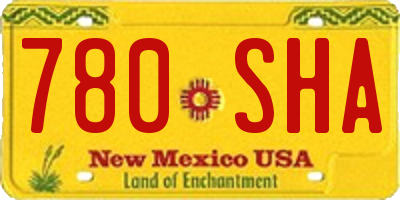 NM license plate 780SHA