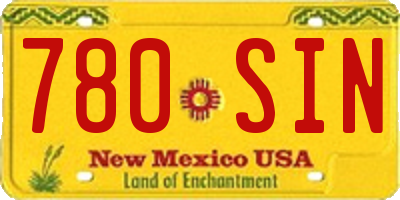 NM license plate 780SIN