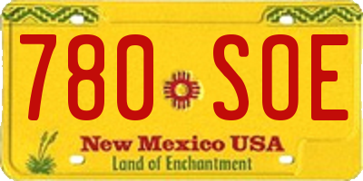 NM license plate 780SOE