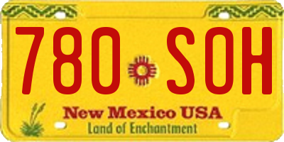 NM license plate 780SOH