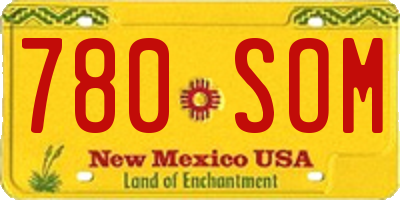 NM license plate 780SOM