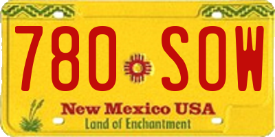 NM license plate 780SOW