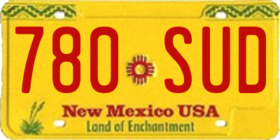 NM license plate 780SUD