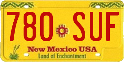 NM license plate 780SUF