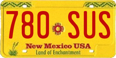NM license plate 780SUS