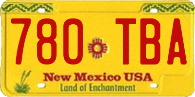 NM license plate 780TBA