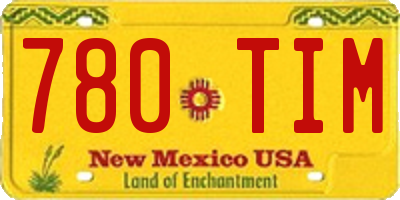 NM license plate 780TIM