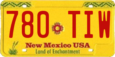 NM license plate 780TIW