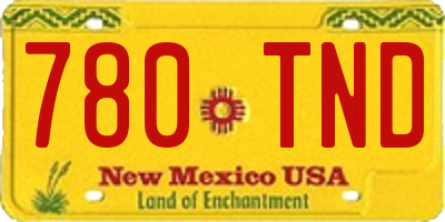 NM license plate 780TND
