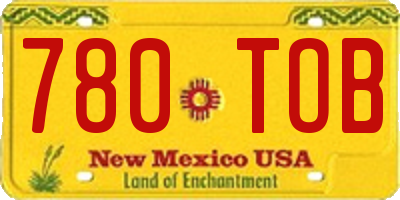 NM license plate 780TOB