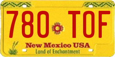 NM license plate 780TOF