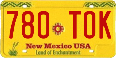 NM license plate 780TOK