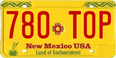 NM license plate 780TOP