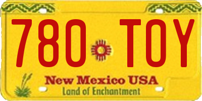 NM license plate 780TOY