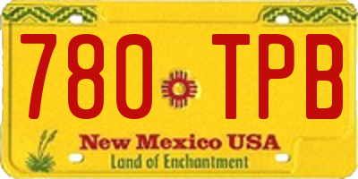NM license plate 780TPB