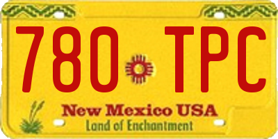 NM license plate 780TPC