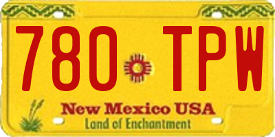 NM license plate 780TPW
