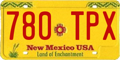 NM license plate 780TPX