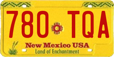 NM license plate 780TQA