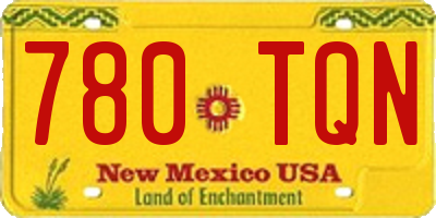 NM license plate 780TQN