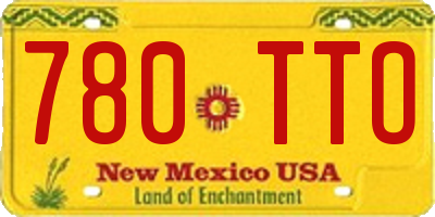 NM license plate 780TTO