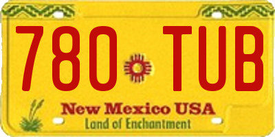 NM license plate 780TUB