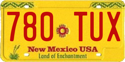 NM license plate 780TUX