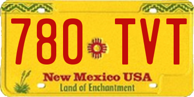 NM license plate 780TVT