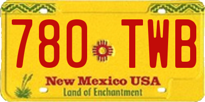 NM license plate 780TWB