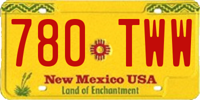 NM license plate 780TWW
