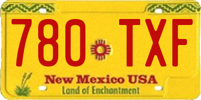 NM license plate 780TXF