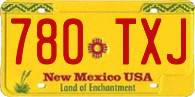 NM license plate 780TXJ