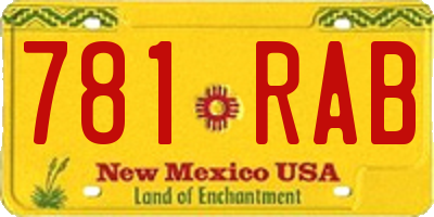 NM license plate 781RAB