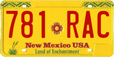 NM license plate 781RAC