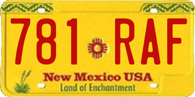 NM license plate 781RAF