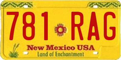 NM license plate 781RAG