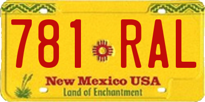 NM license plate 781RAL