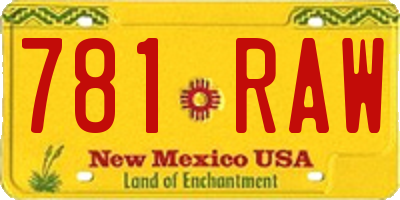 NM license plate 781RAW