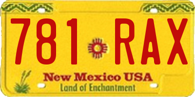 NM license plate 781RAX
