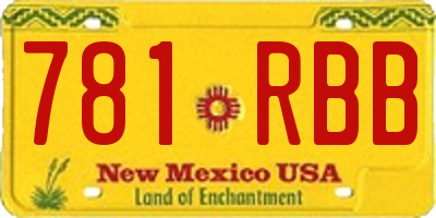 NM license plate 781RBB