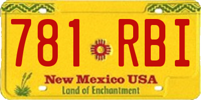 NM license plate 781RBI