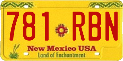 NM license plate 781RBN