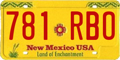 NM license plate 781RBO