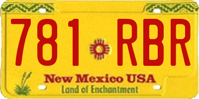 NM license plate 781RBR