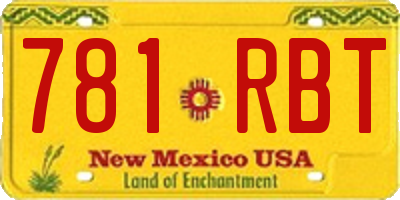 NM license plate 781RBT