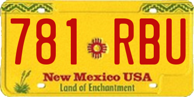 NM license plate 781RBU